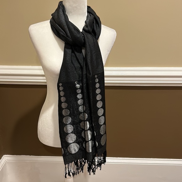 Accessory Street Black & Silver Scarf. NEW with tags. - Picture 5 of 16